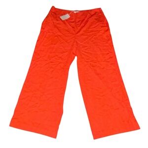 Boden Women's Coral Orange Wide Leg Pants Plus Size 20/22 Zip 38x30" Boho Party